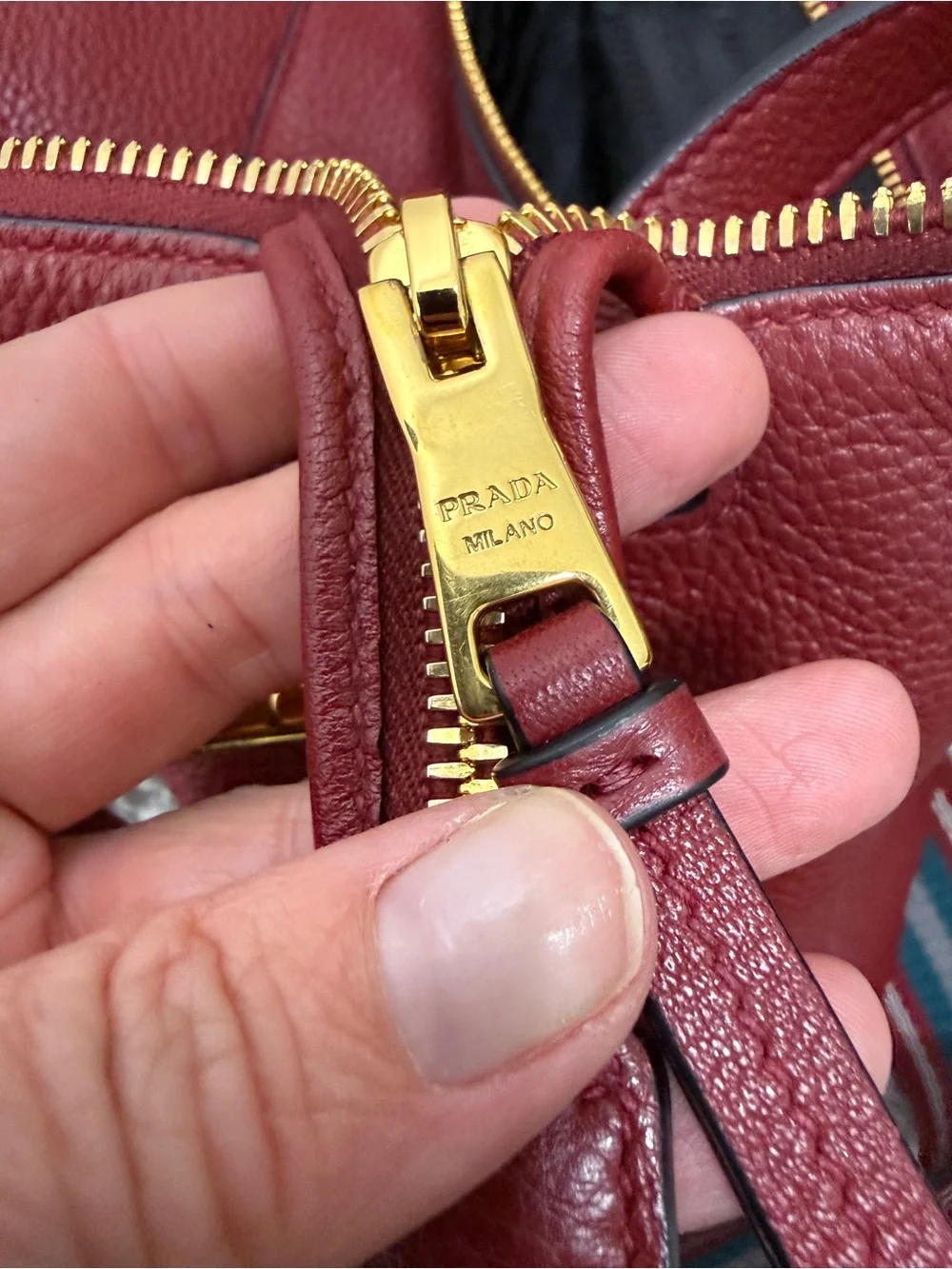 Prada Dual Strap Zip Tote Vitello Daino Medium Red
